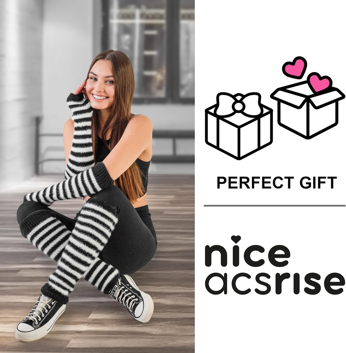 Knit Leg Warmers for Women - Long Wool Boot Ankle Warmers - for Ballet Ice Skating Dance Legwarmers - Image 7