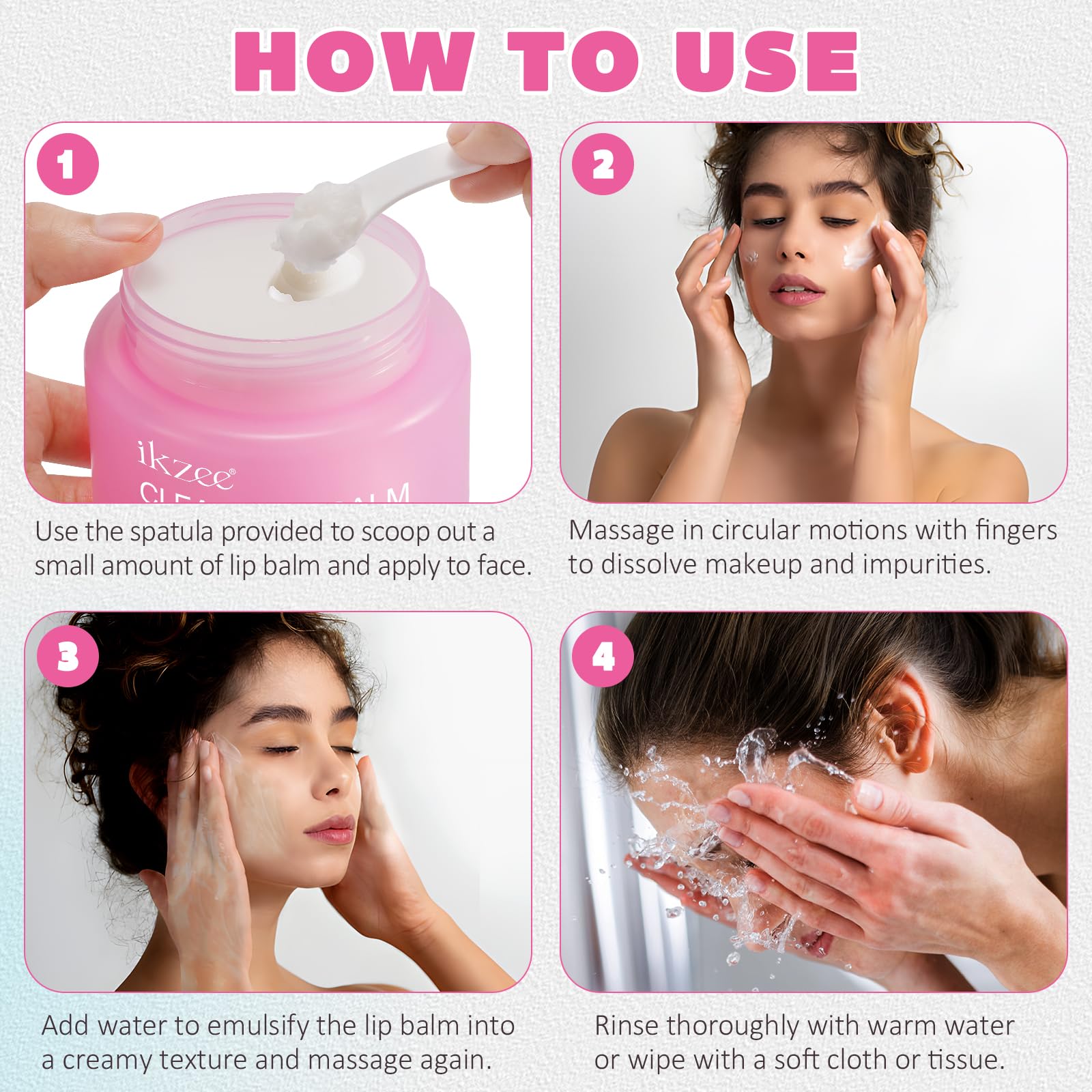 Balsamo Detergente per il Trucco, Detergente Viso e Struccante, Detergente Naturale per Pori Profondi, Con Vitamina C, E & Estratti Botanici, Idratare la Pelle, Adatto a Tutti i Tipi di Pelle, 100ML