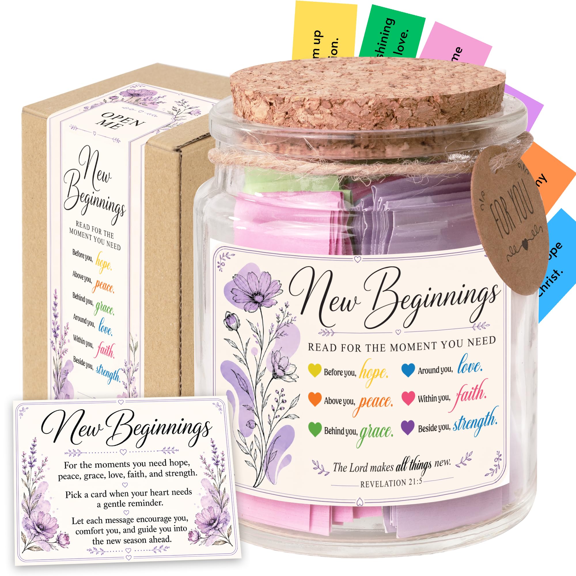 New Beginnings Bible Verse Jar, New Beginnings Gifts for Women, Coworker, Friends