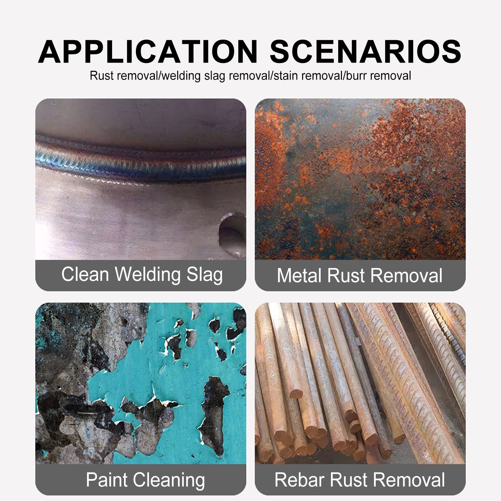 VNATWGOO 1100W Industrial Electric Descaling Gun, 110V/220V Electric Rust Removal Machine, Welding Slag Cleaner Cleaning Machine, for Stairs, Iron Fence, Dock,110V