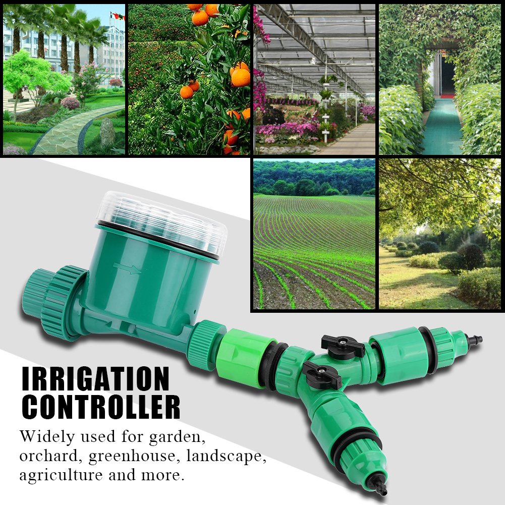 FLEXMAN 5Pcs Garden Irrigation Timer, y Shaped Connector Electronic Water Timer Garden Automatic Garden Water Timer Watering Irrigation Controller Kit for Garden Greenhouse