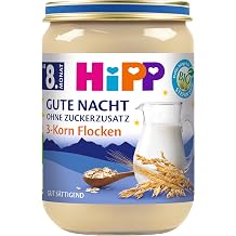 HiPP Bio Milchbrei Gute Nacht 3-Korn Flocken 6 x 190g Babybrei ab 8. Monat Abendbrei ohne Zuckerzusatz gut s ttigend