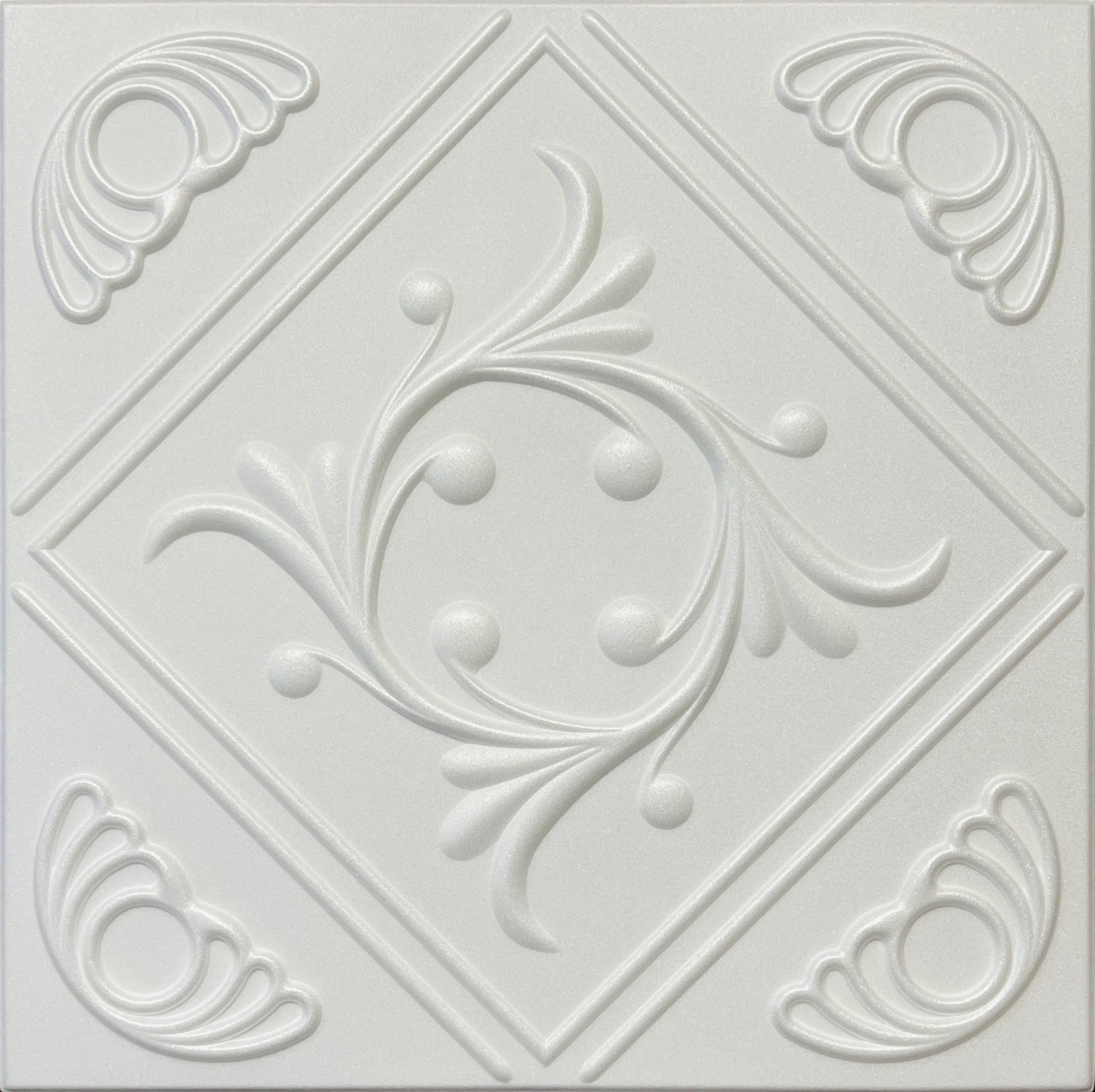 Anet R2W Plain White Foam Glue Up 20x20 Decorative Ceiling Tiles (8) (21 sq.ft.)