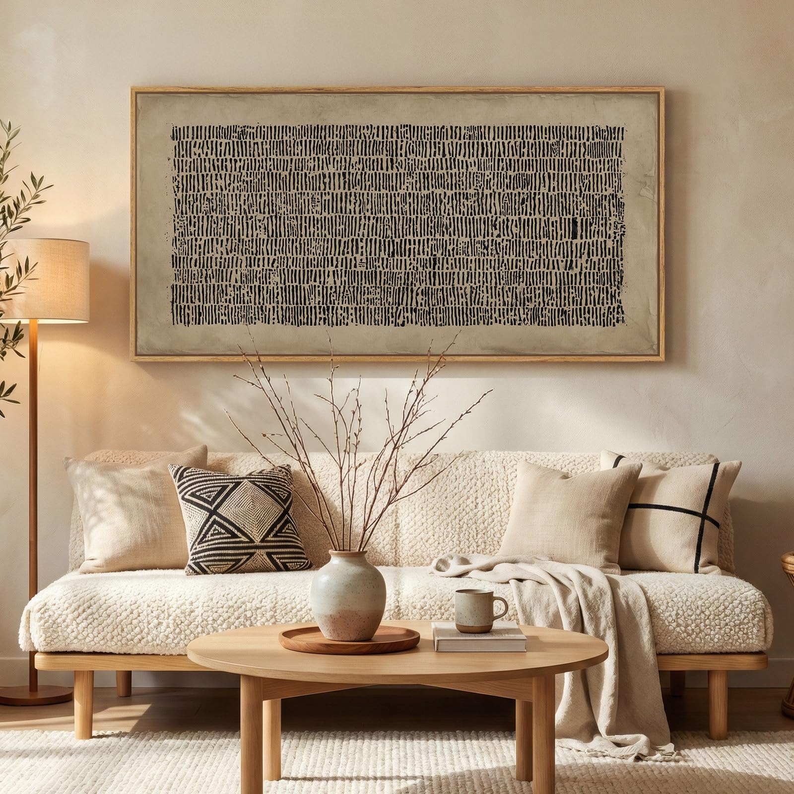 The Best Oversized Wall Art in 2026 3 MXART Large Framed Abstract Wall Art for Living Room, Neutral Wabi Sabi Black Br — product photo
