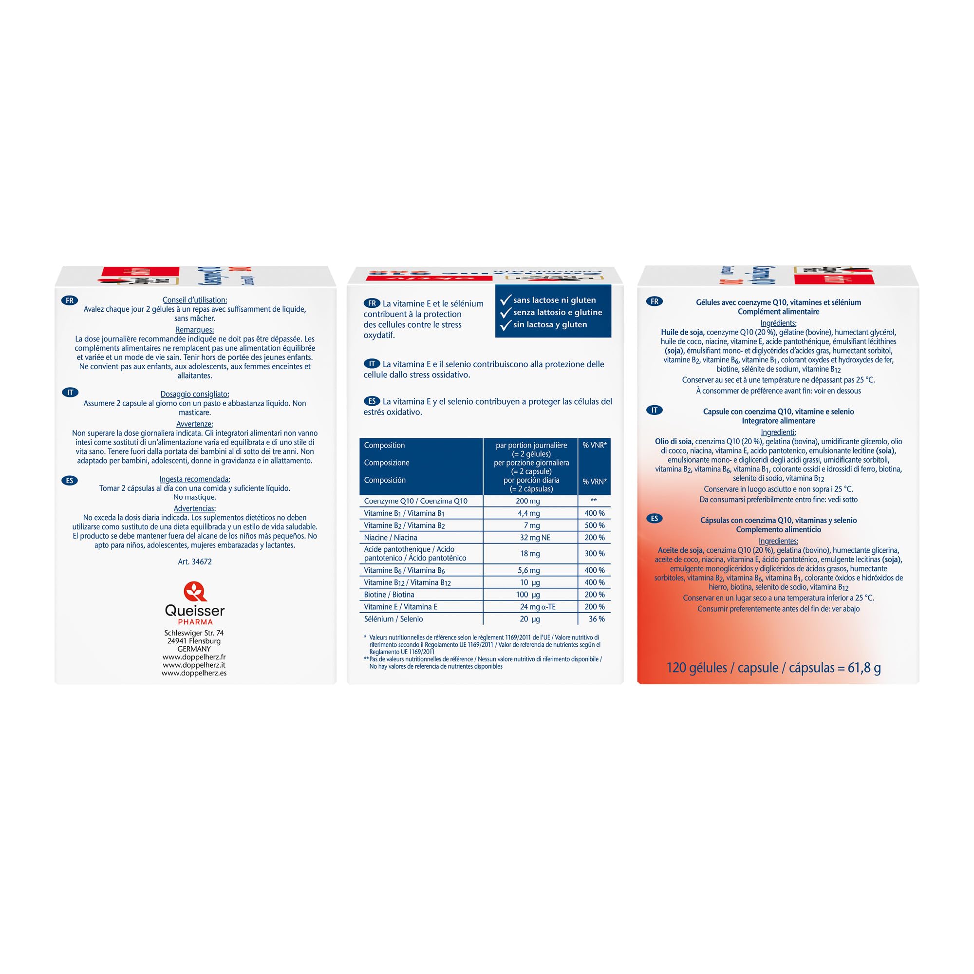 Doppelherz Coenzyme Q10 200 - soutient le métabolisme énergétique et contribue à la protection des cellules contre le stress oxydatif - 120 gélules