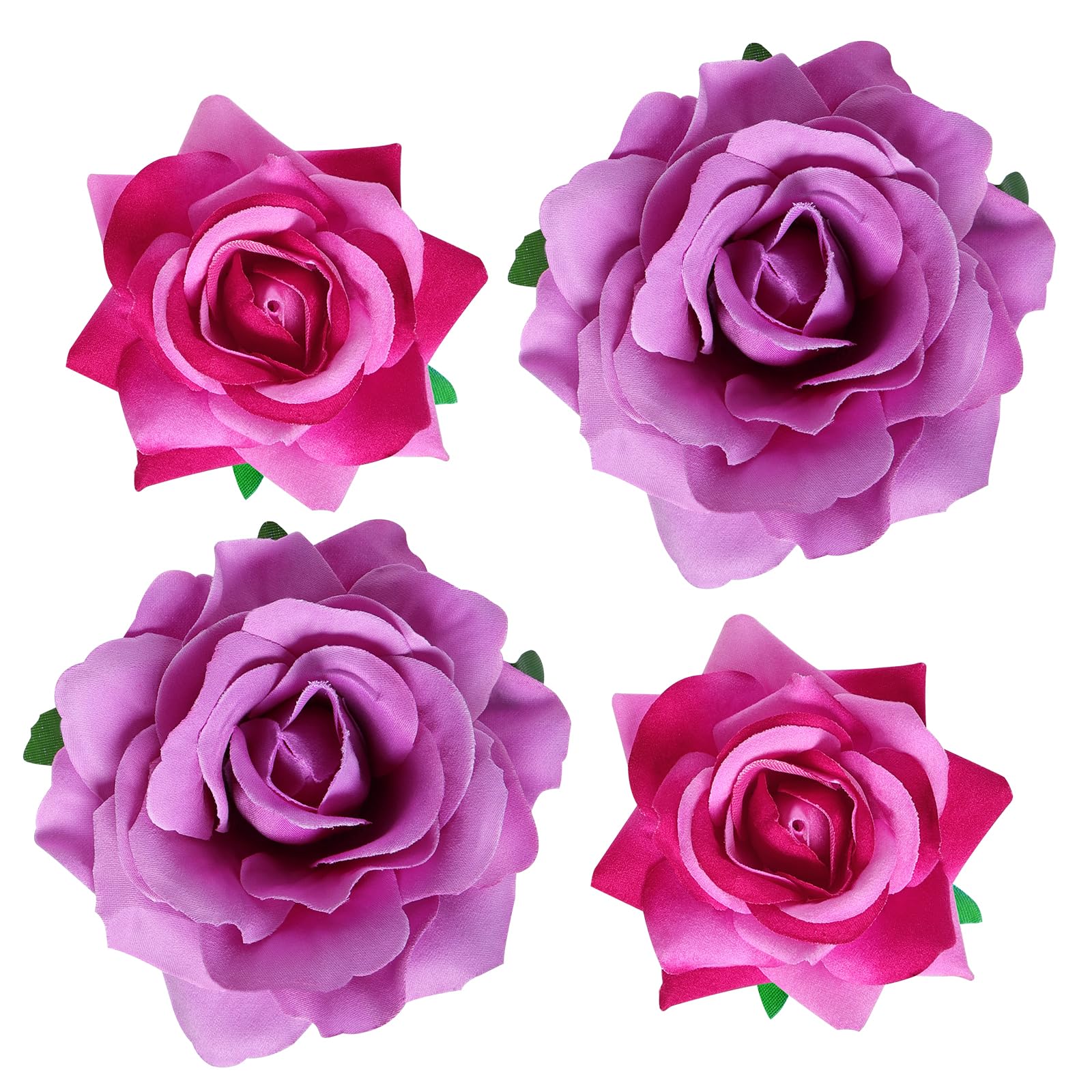 Topbuti Rose Hair Clip Flower Hairpin Brooch Floral Clips, 4 Pcs Fabric Rose Flowers Hair Clips Mexican Hair Flowers Pin up Headpieces for Woman Girl