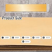 Vista 2 de Amylove 12 Piezas Tiras de Latón, Surtido de Láminas de Latón Cuñas de Metal, 6'' de Longitud, 0.002'', 0.004'', 0.006'', 0.008'', 0.012'' y 0.016