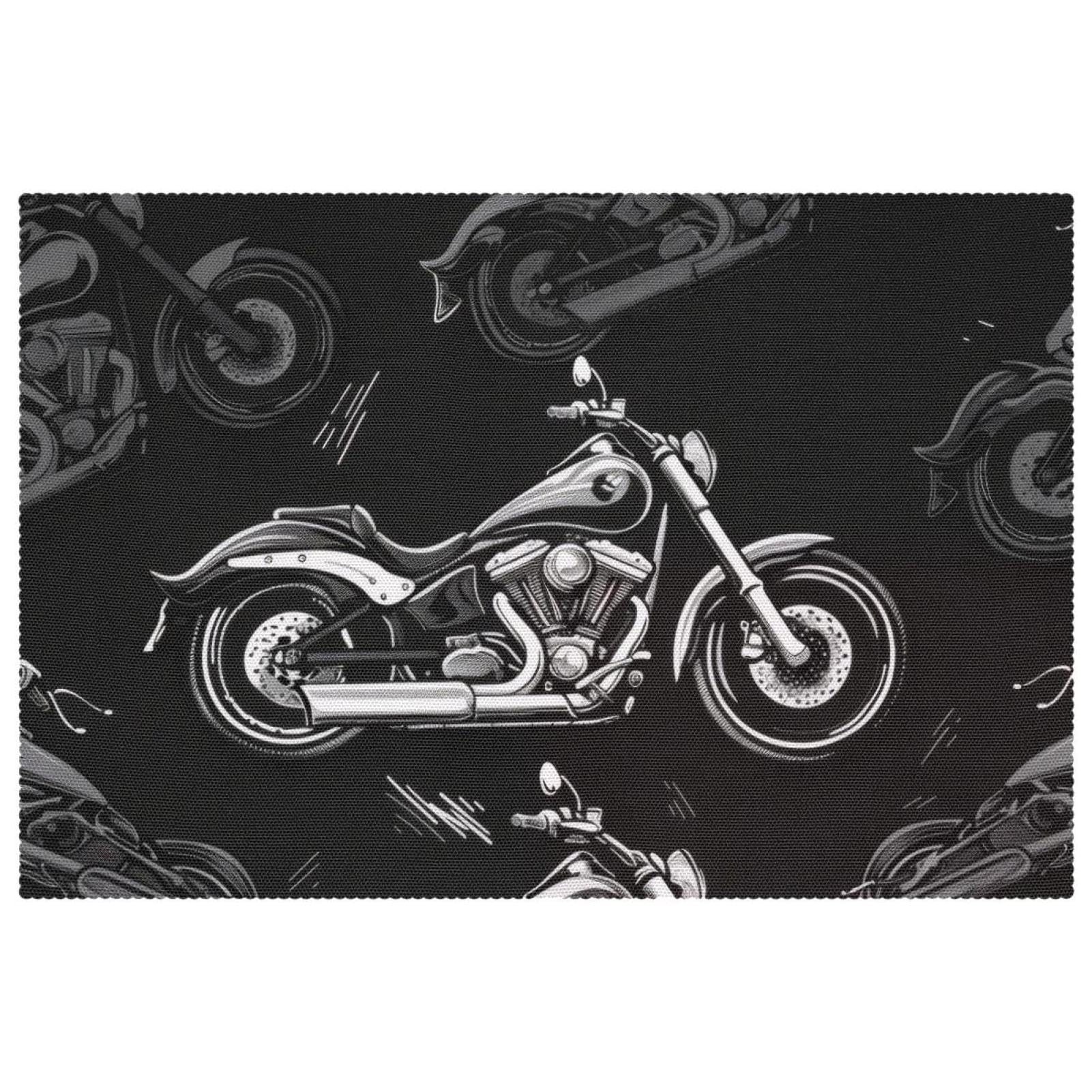 Sets de table moto x6 antidérapants et résistants à la chaleur pour salle à manger 30x45 cm