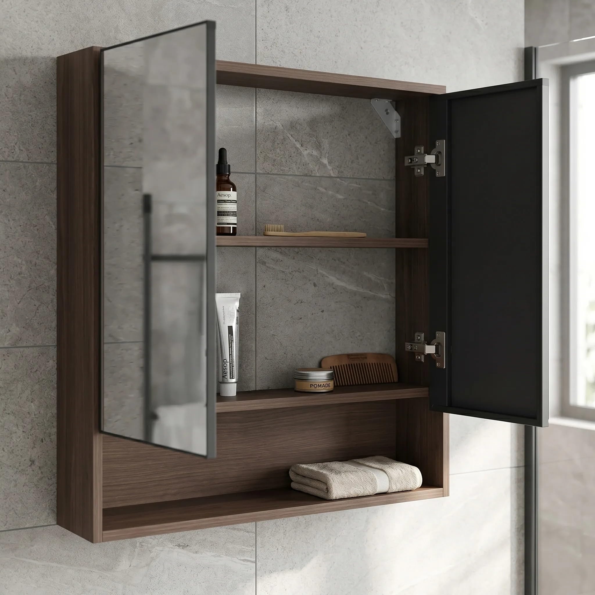 Rea - Zestaw Mebli Łazienkowych Z Umywalką Db66-70 70cm Brązowy - 51x70,5x34,5 cm
