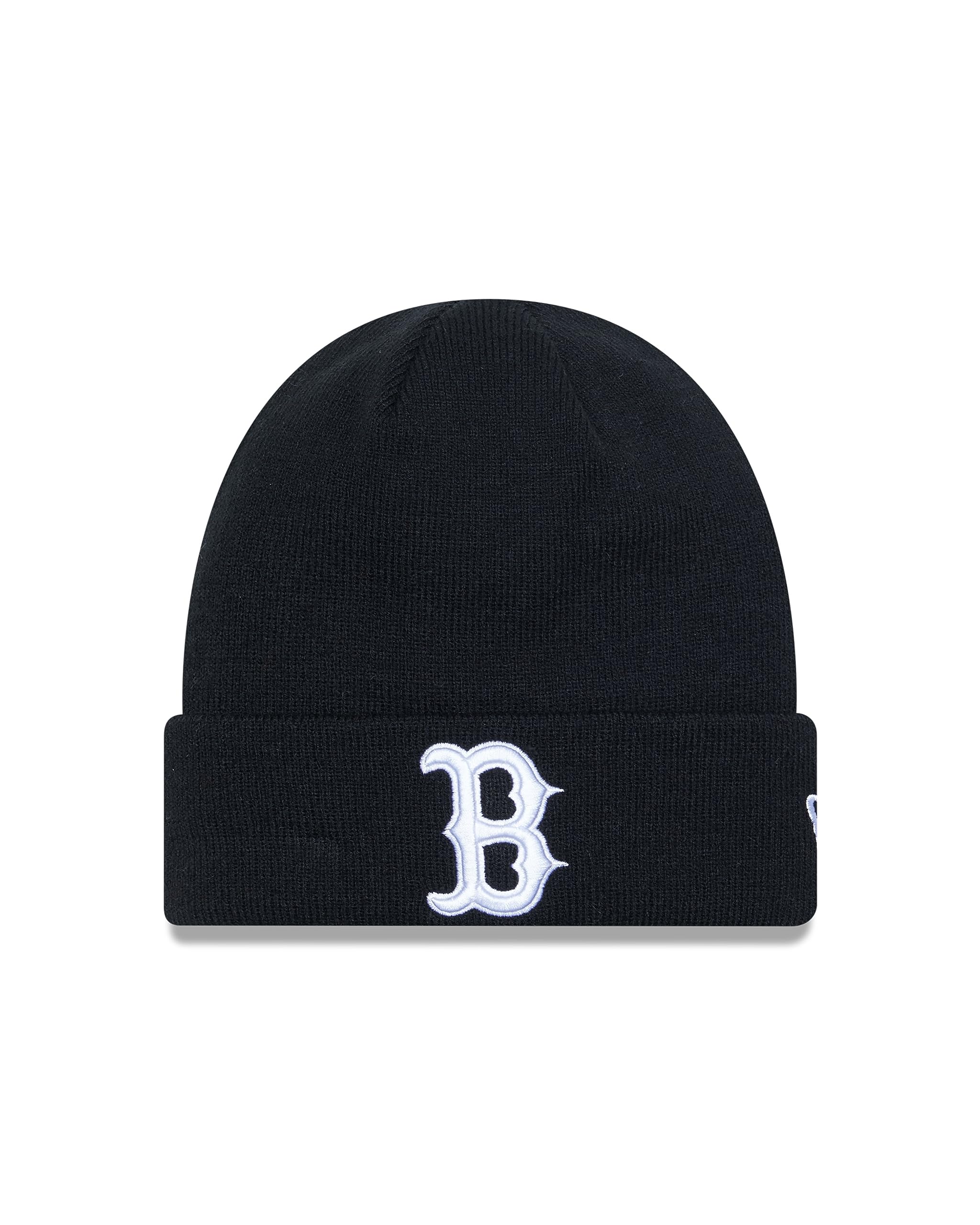 New Era Cuff Knit Beanie Schwarz Weiß Boston Red Sox MLB Winter Mütze Fan League Essential - One-Size — image 1
