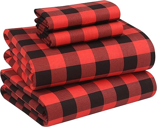 Vista 265 de RUVANTI Juego de sábanas de franela 100% algodón, tamaño matrimonial, 4 piezas, Alpine Serenity Serenidad alpina