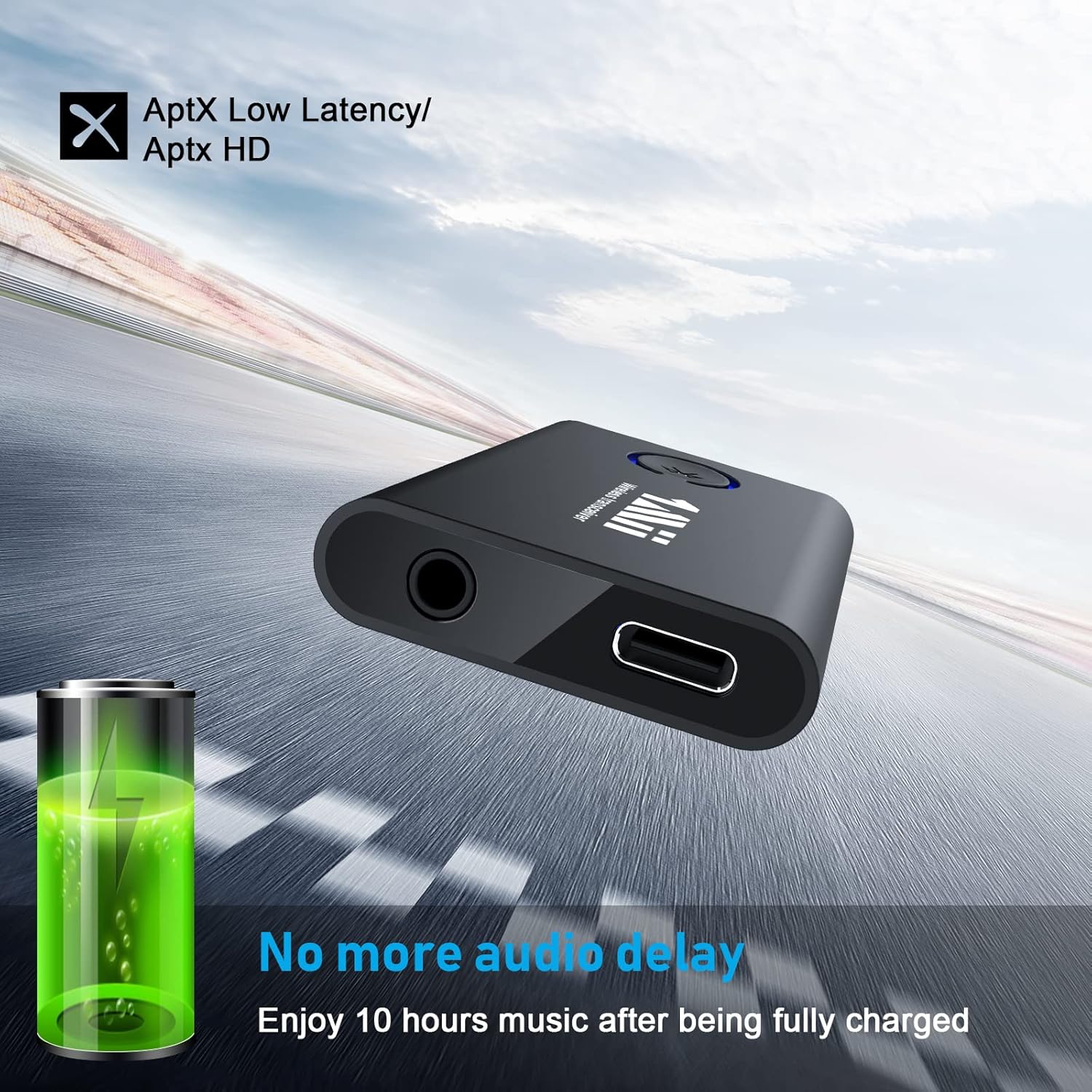 1Mii Bluetooth 5.0 Transmitter Receiver for TV, 2-in-1 Wireless Aux Adapter 3.5mm Jack, AptX Low Latency Dual Link, Bluetooth Transmitter for TV/PC, Bluetooth Receiver for Speaker/Home Stereo/Car : Electronics