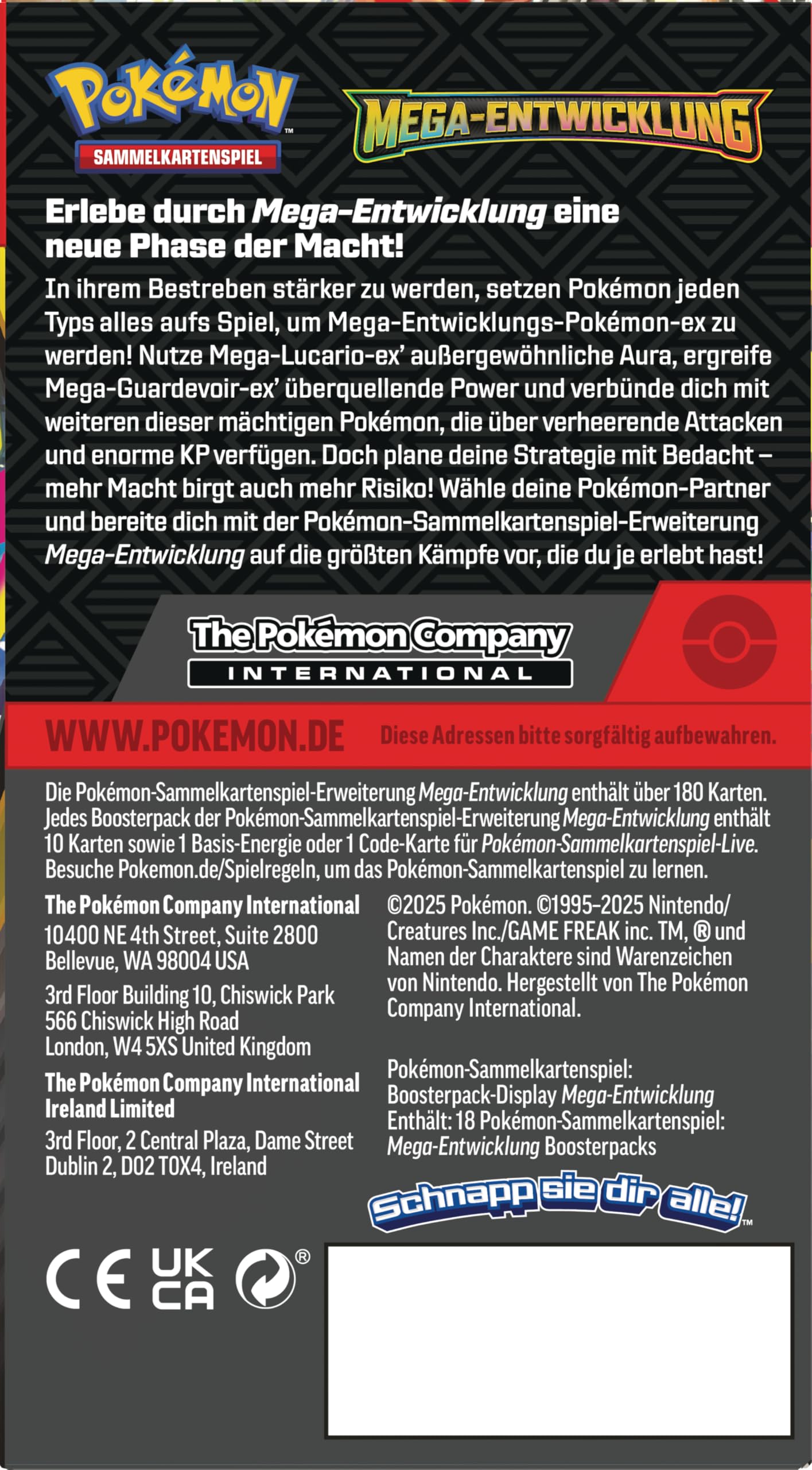 Pokémon-Sammelkartenspiel: Boosterpack-Display Mega-Entwicklung (enthält 18 Boosterpacks)