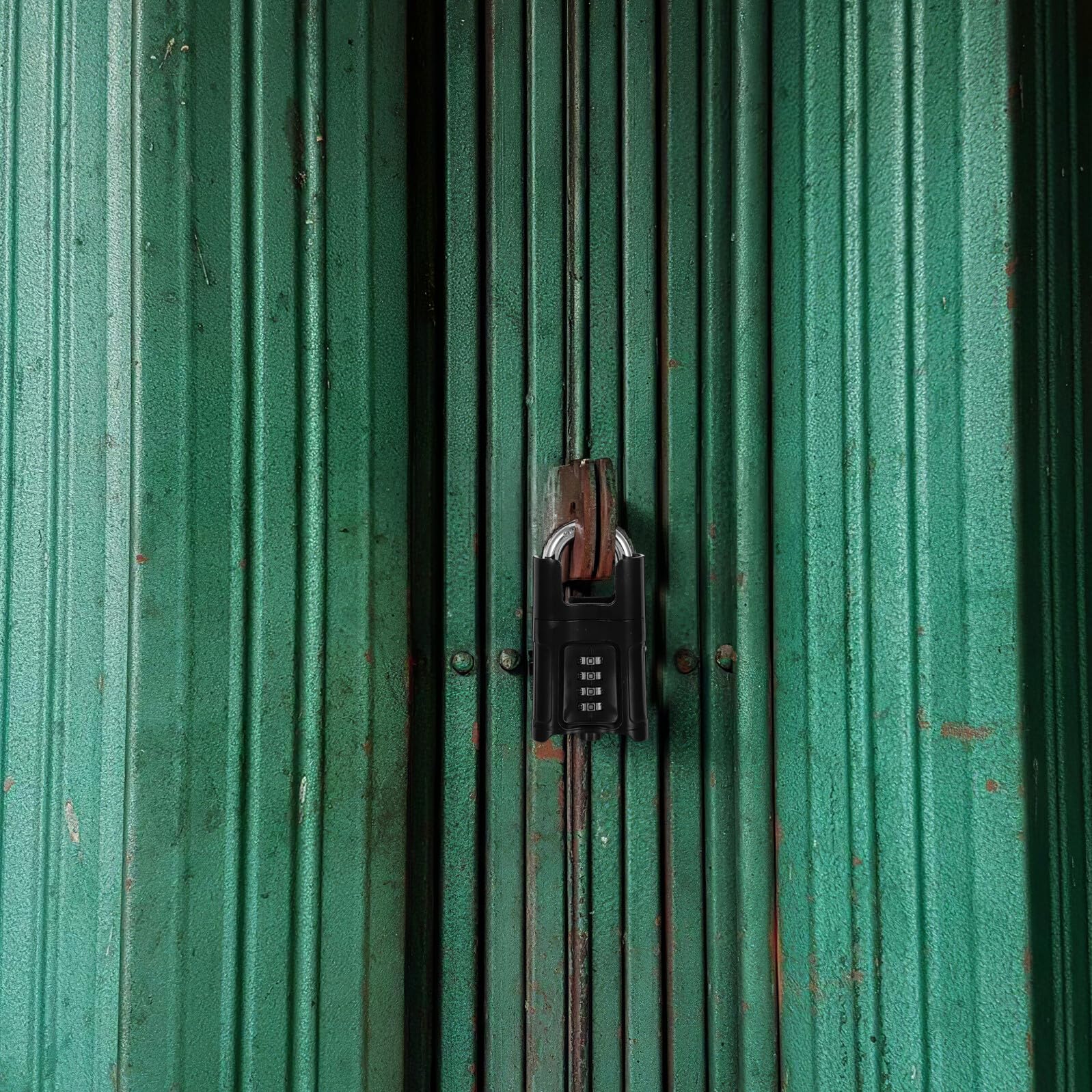 Gatuida Candado de Combinación Resistente Intemperie de Aleación de Zinc para Puertas Exteriores, Cobertizos y Almacenes con Código Reiniciable