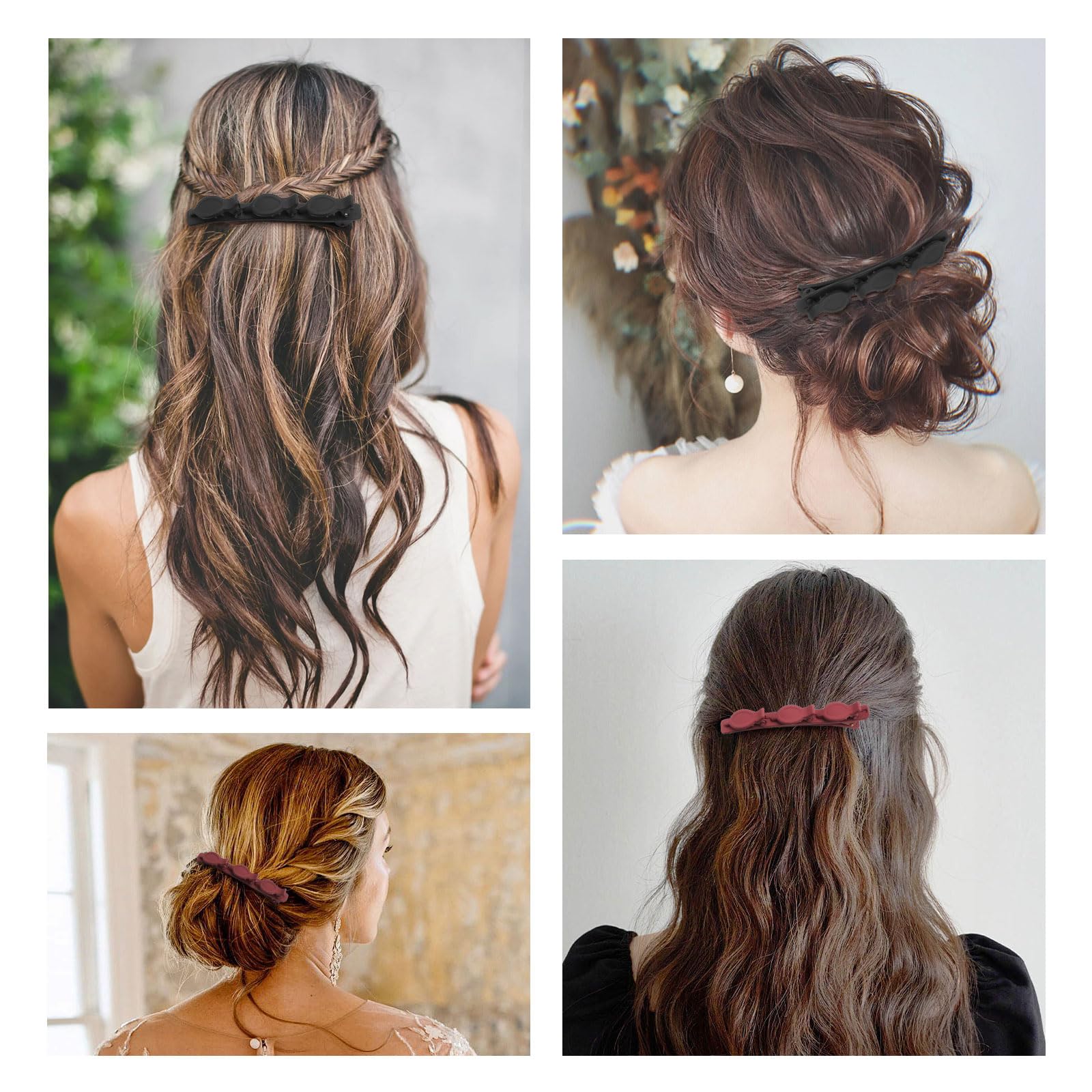 4 Pcs Braided Hair Clips, Elegant Hair Styling Clips, Double Layer Hair Clips for Women and Girls(Style6) - Image 4