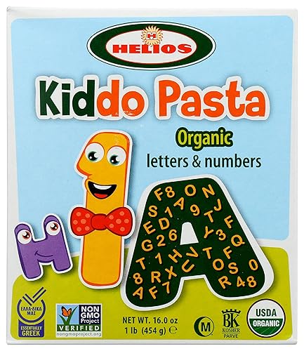 HELIOS Pasta orgánica de letras y números, 16 onzas