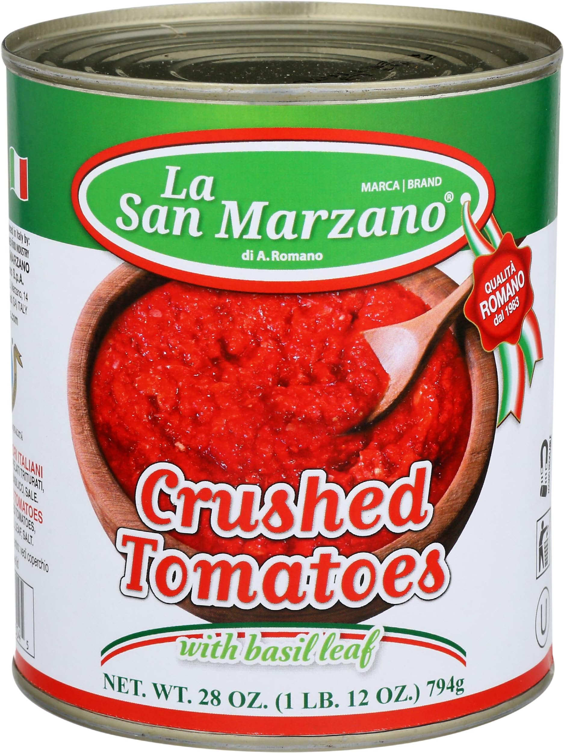 LA SAN MARZANO Crushed Tomatoes with Basil Leaf, 28 OZ