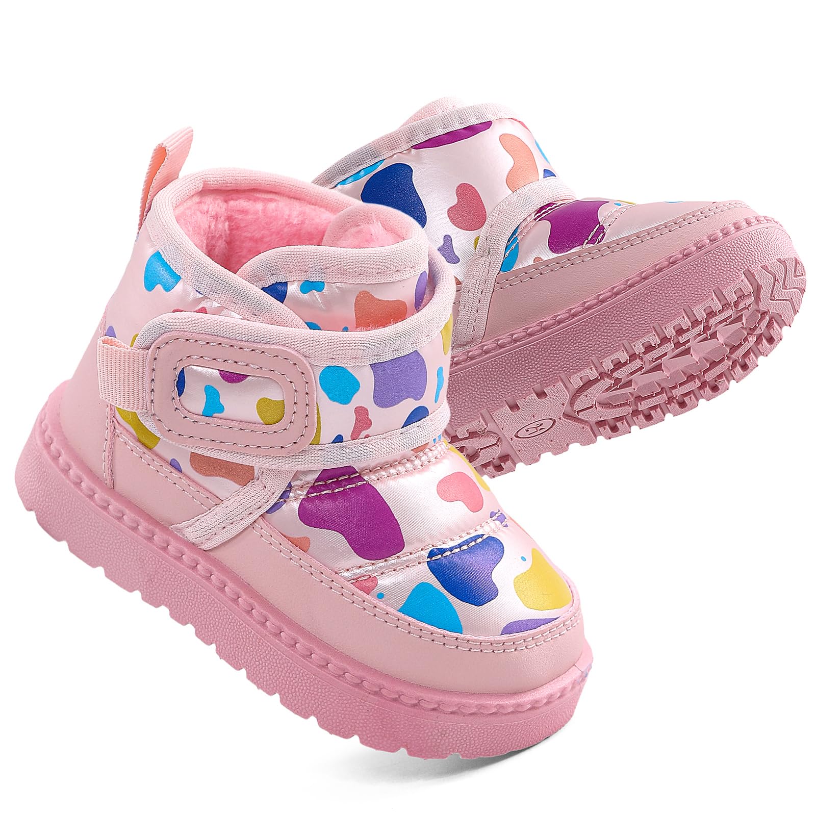Bottines Bébé Fille Garçon Hiver Bottes Chaussures pour Tout-petit Doublure en Peluche Chaude