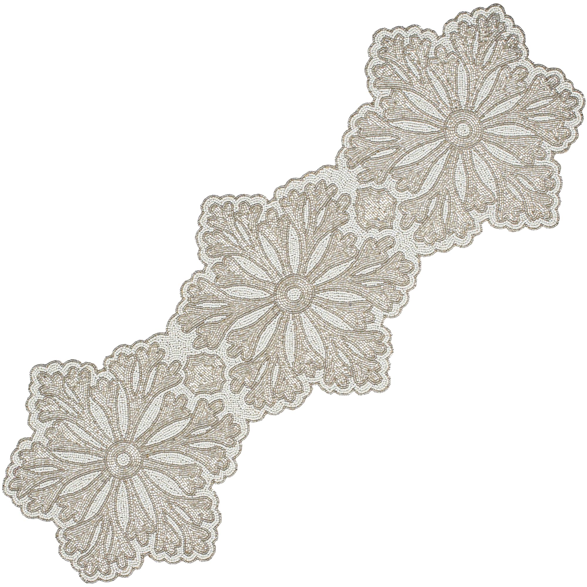 Beaded Table Runner – Elegant & Versatile Dining & Kitchen Linen for Home Decor, Weddings, Parties, Special Occasions, Modern Table Decoration & Luxury Festive Accessory