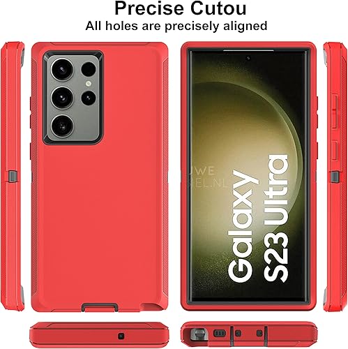 Miniatura 5 de HONG-AMY Funda para Samsung Galaxy S23 Ultra, S23 Ultra con protector de pantalla de TPU flexible autorreparable (paquete de 2), funda resistente 3