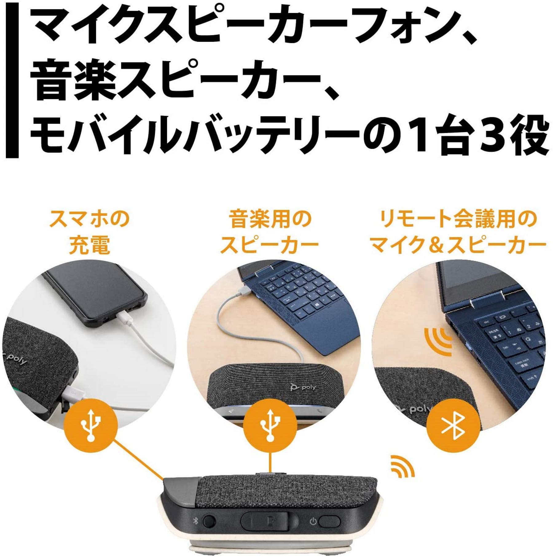 Amazon.co.jp: Poly スピーカーフォン Sync 20+ Bluetooth対応