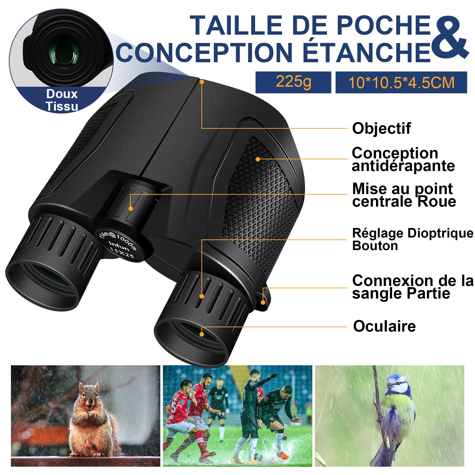 Jumelles Pour Adultes Avec Lentilles FMC En Verre, Pour L'observation