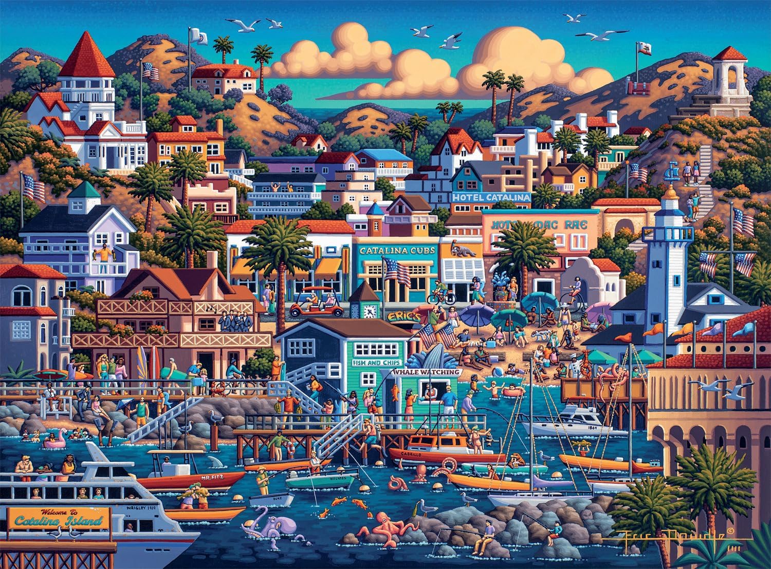 Buffalo Games - Dowdle - Catalina Island - Puzzle da 1000 pezzi per adulti impegnativo puzzle perfetto per serate di gioco - Dimensioni finito 26,75 x 19,75