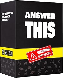 Answer This - Black - How Well Do You Really Know Your Friends? - Hilarious Party Card Game for Adults - Cool Conversation Cards for a Game Night
