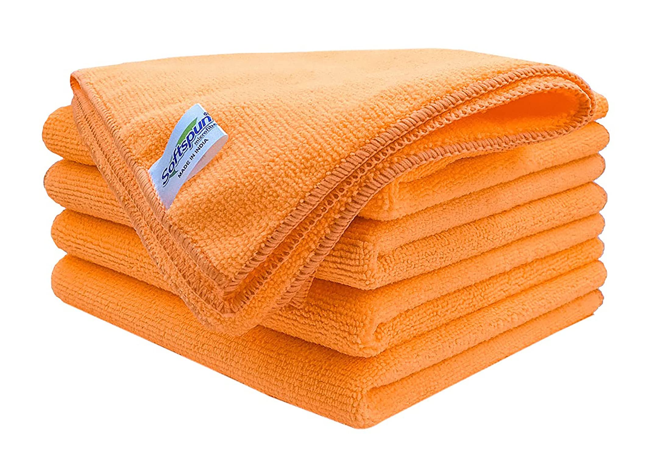 SOFTSPUN Microfiber Cleaning Cloths, 5pcs 40x60cms 340GSM Orange! Highly Absorbent Lint and Streak Free Large Multi Purpose Wash Cloth for Kitchen Car Window Stainless Steel silverware. (B07BPX3BG3) Amazon Price History, Amazon Price Tracker
