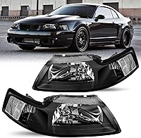 Vista 12 de JSBOYAT Par de montaje de faros delanteros para Ford Mustang 1999-2004 [tipo halógeno de fábrica] Par de repuesto de faros delanteros estilo OE
