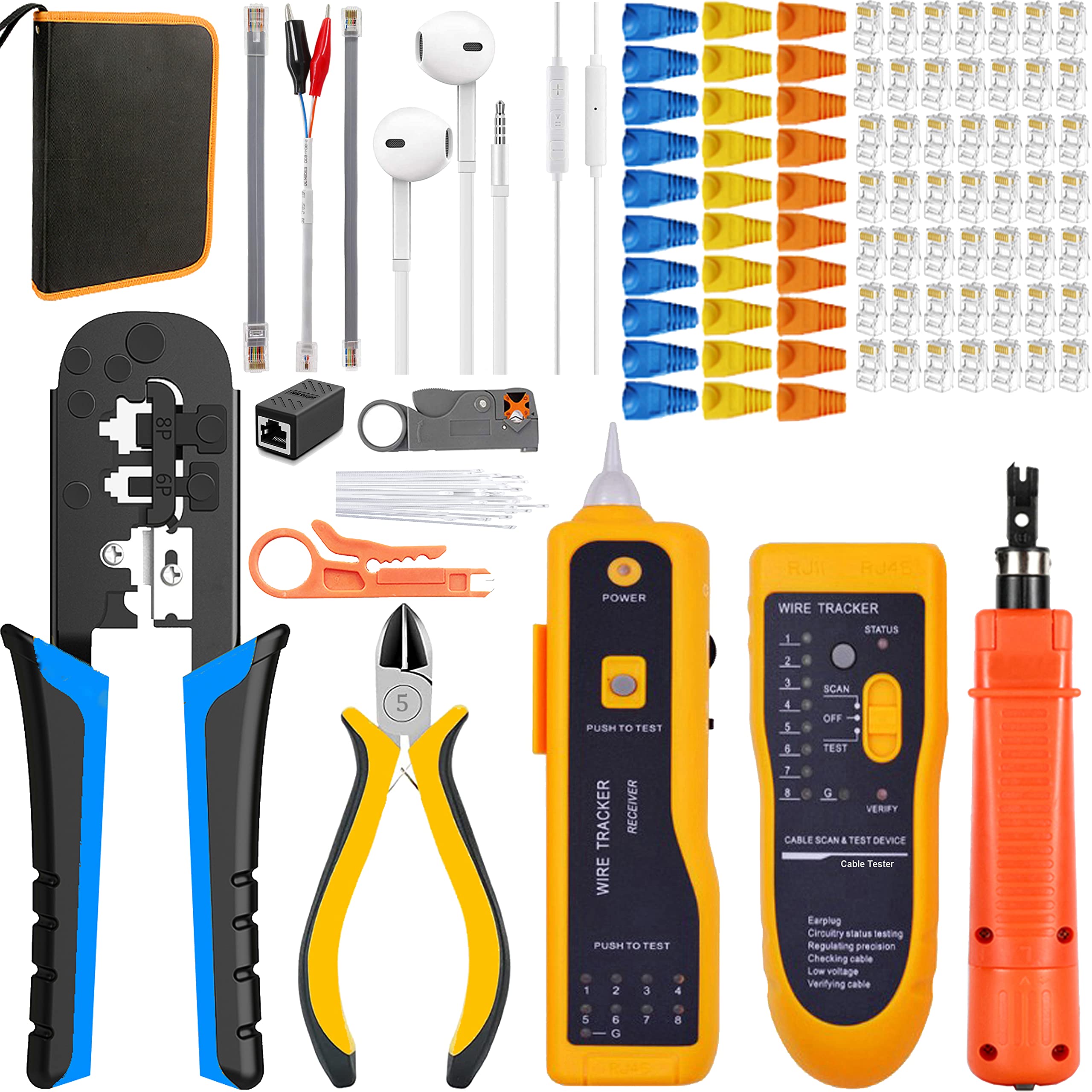 Kit Crimpatore Cavi Di Rete MAYLINE - Per RJ45, CAT5/CAT6, Con Tester E Spellafili - Foto 6