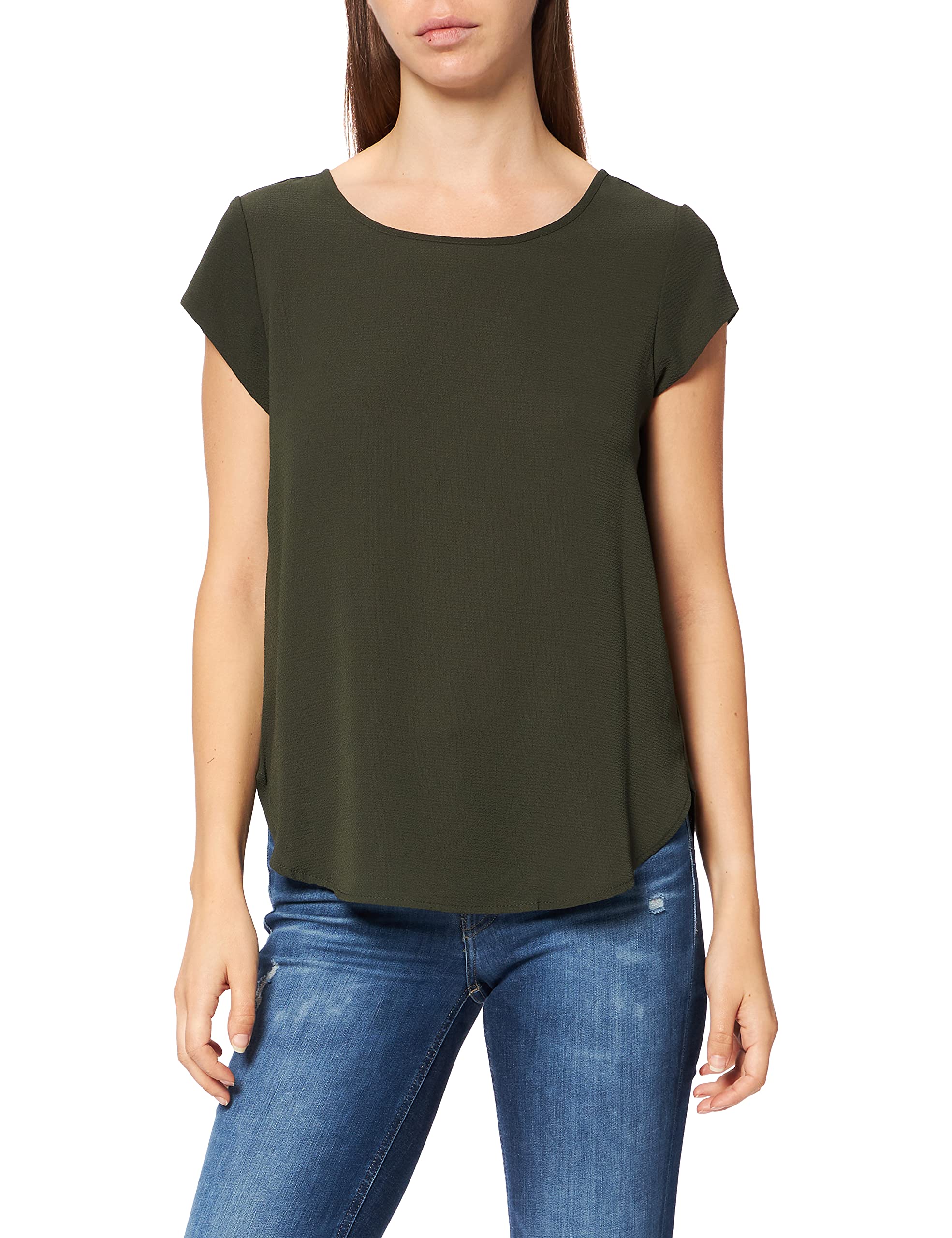 ONLY Women's ONLVIC S/S Solid TOP NOOS WVN, Rosin, 12