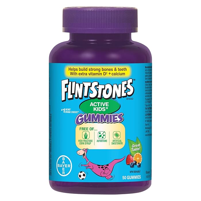 Buy Flintstones Active Kids Calcium and Extra Vitamin D, 50 Gummies