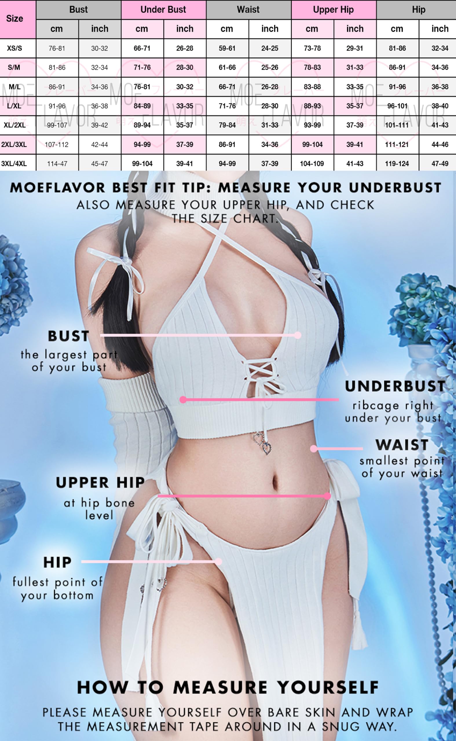 MOEFLAVOR Winter Fox Cosplay Lingerie Set - Cosplay Costumes for Women - Kawaii-Anime Outfits - Reg and Plus