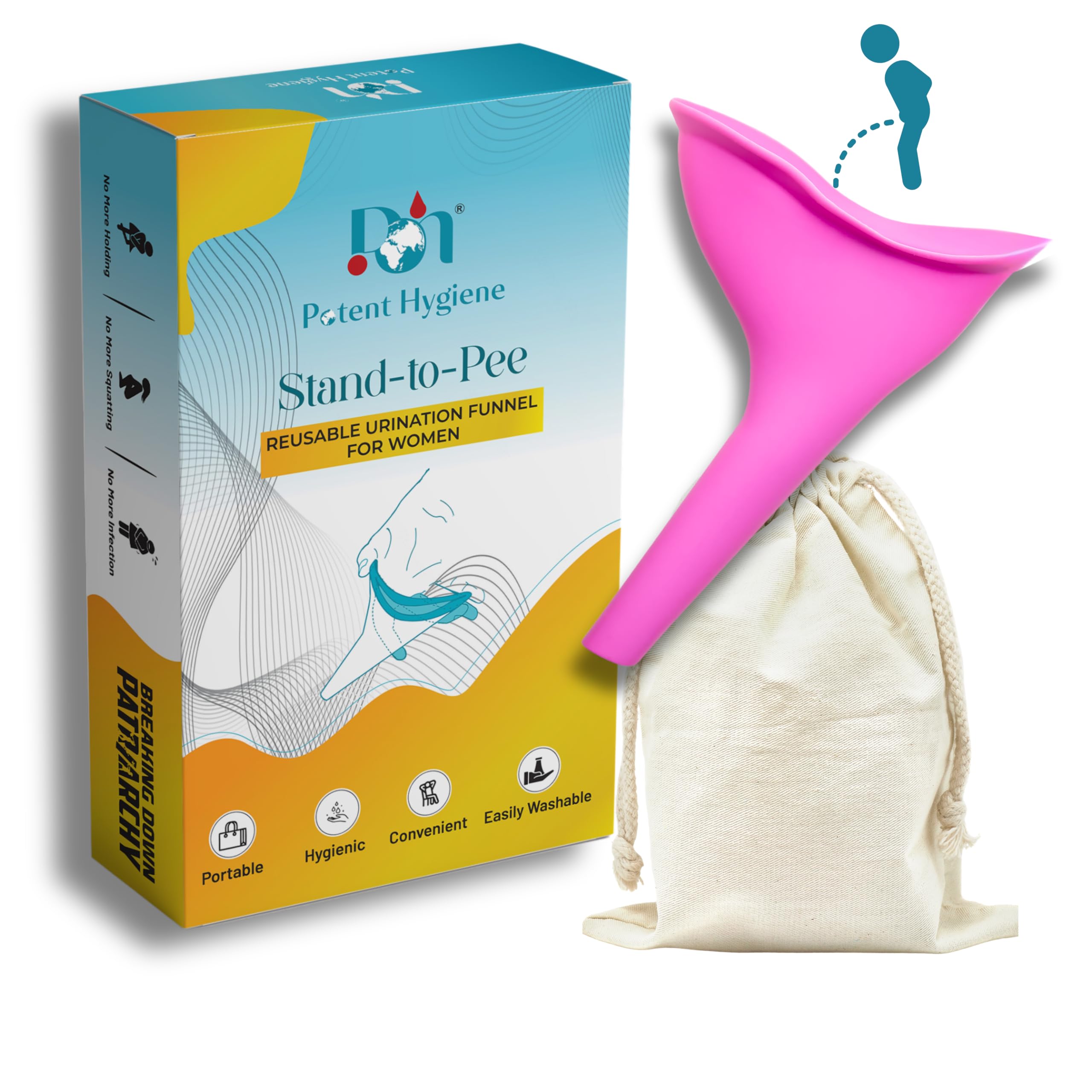 Potent Hygiene Silicone Stand-to-Pee Reusable Female Urination Device For Women | Cotton pouch for hygienic storage | Pregnant Women, Joint Pain Patients | Travel & Camping Essential (Pack of 1) (B0D766QQF2) Amazon Price History, Amazon Price Tracker
