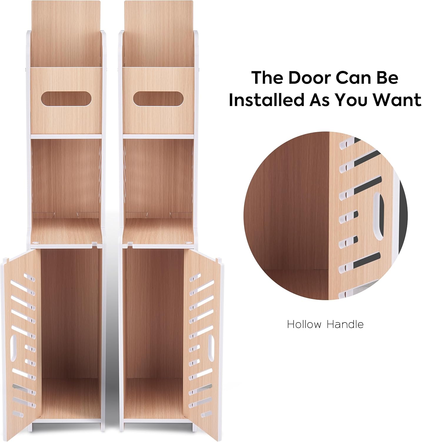 Doxo Waterproof Toilet Paper Holder Behind Toilet Storage Cabinet for Restroom, Slim Toilet Paper Storage with Lid (0ak)