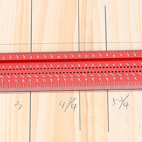 Miniatura 8 de Regla cuadrada en T para carpintería de 8 pulgadas con labios de apoyo reflexivos, regla de arquitecto para trabajo de carpintero, diseño y