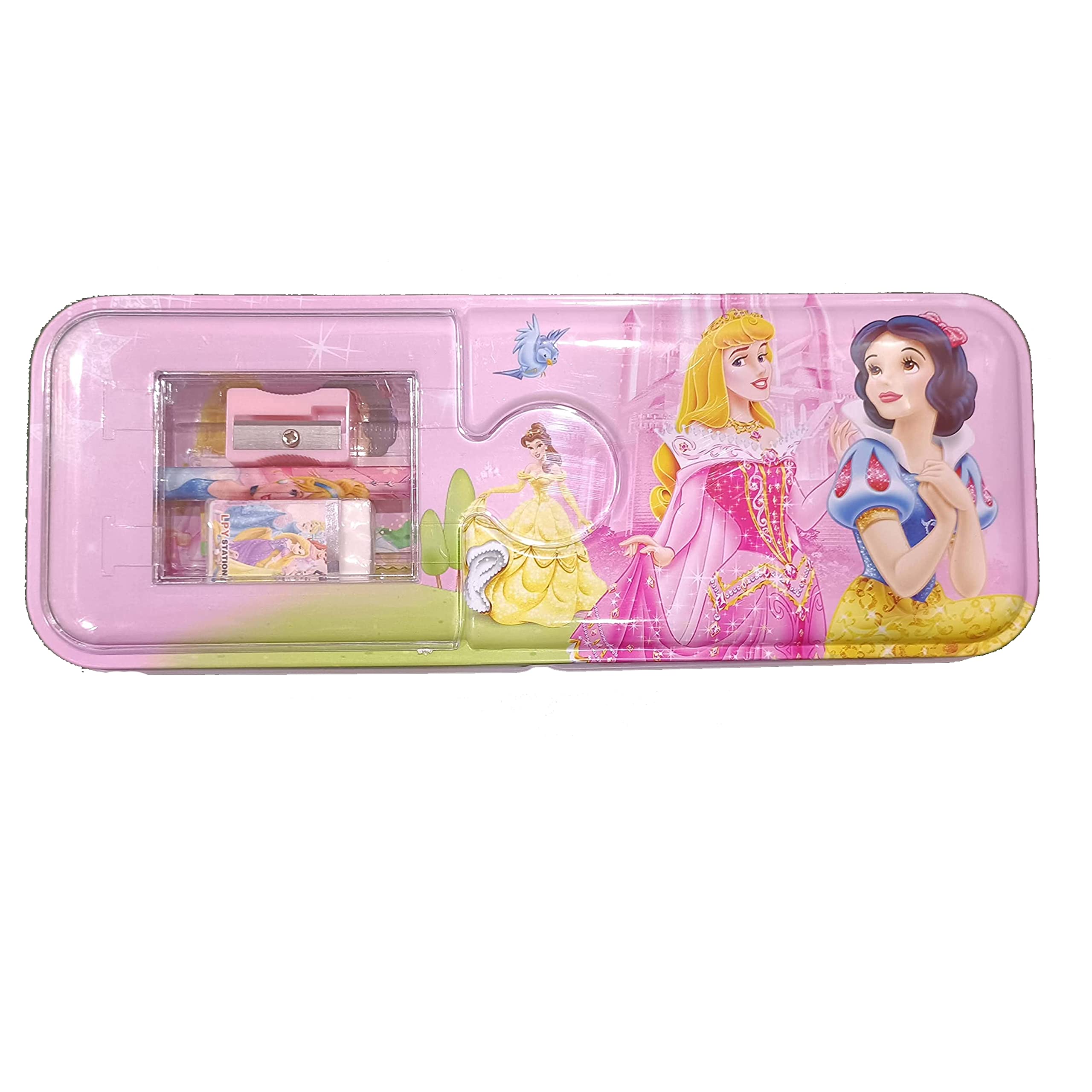Fortune Pearl Metal Pencil Box for Kids with Stationary Organizer Box for School Accessories Pencil Sharpner Eraser Ruler (Princess) (B0BWWK8TCZ) Amazon Price History, Amazon Price Tracker