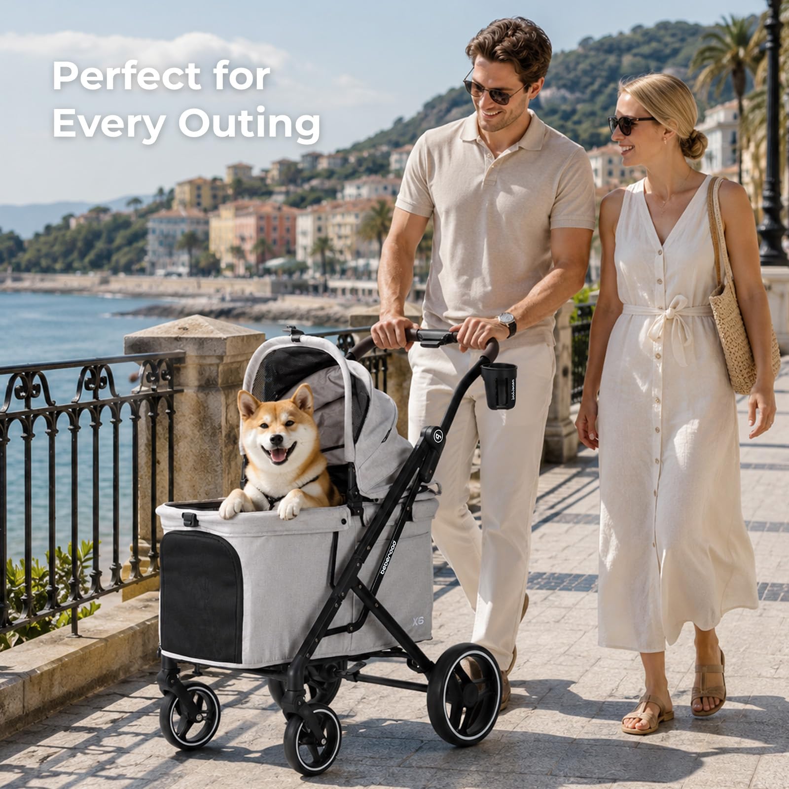 Amazon.co.jp: Beberoad Pets X6 ペットベビーカー 中型大型ペット用