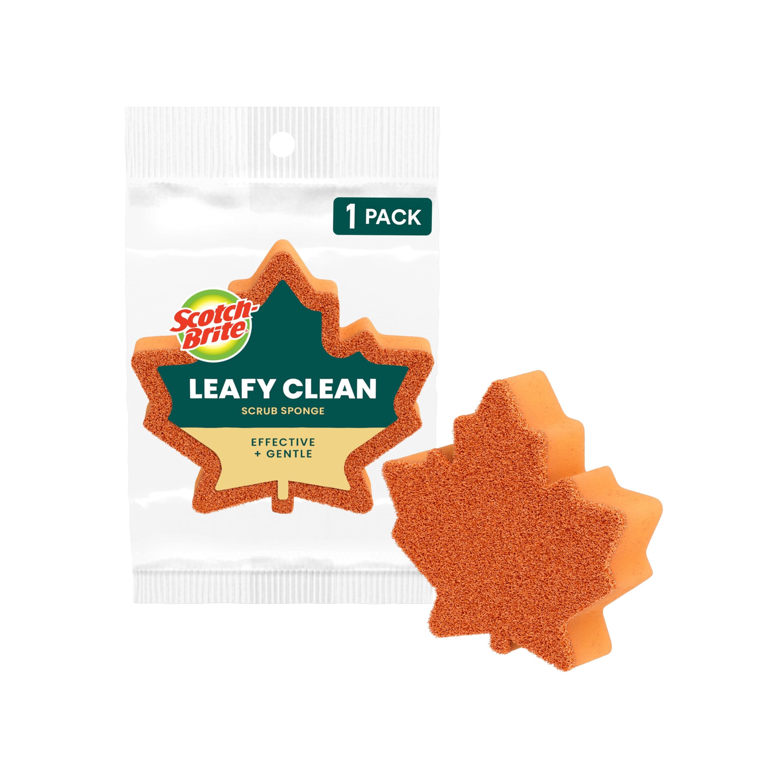 Scotch-Brite Leafy Clean Scrub Sponge, 1 Pack