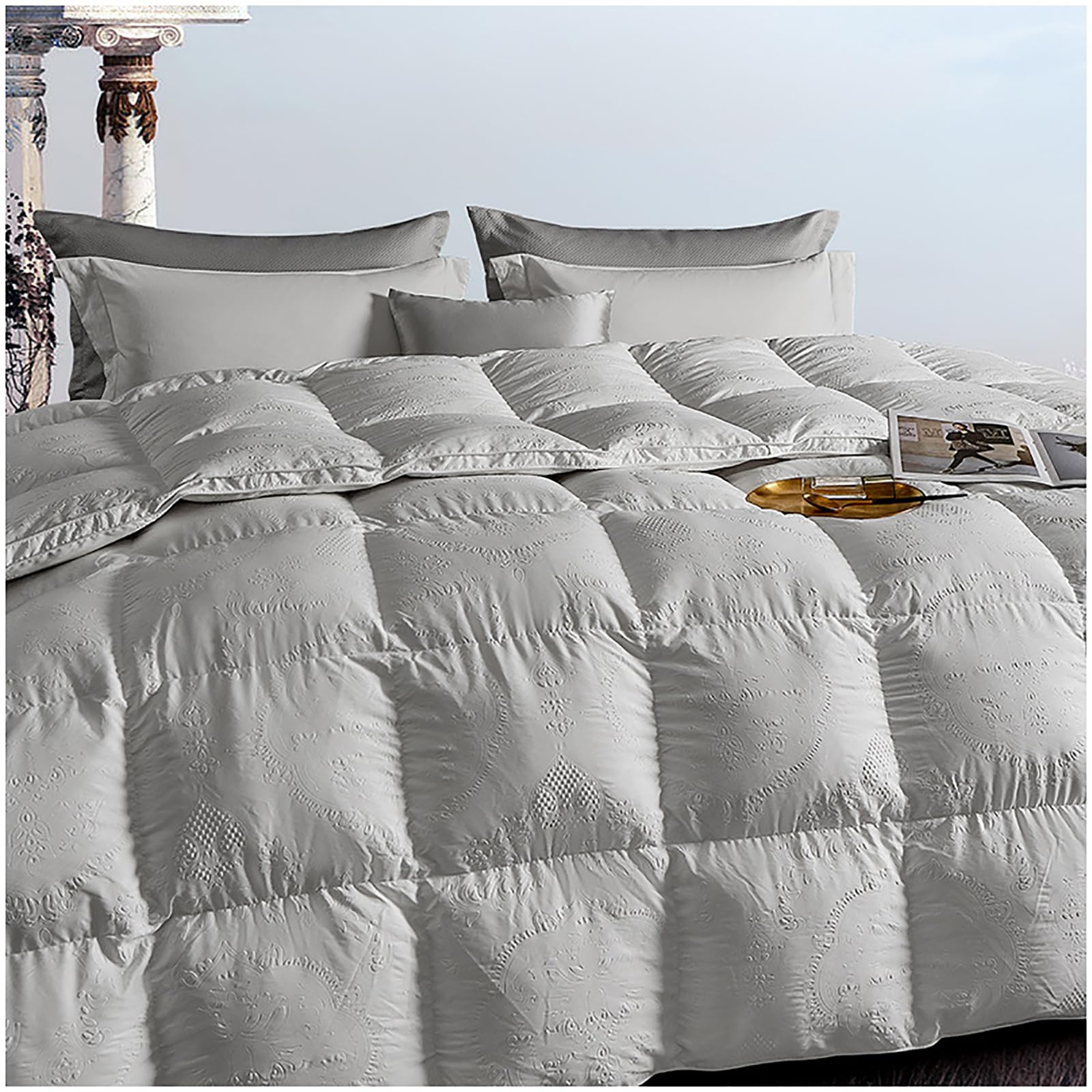 Edredón plumón nórdico de oca 95% ZTGL manta de invierno para cama matrimonial 220x240cm