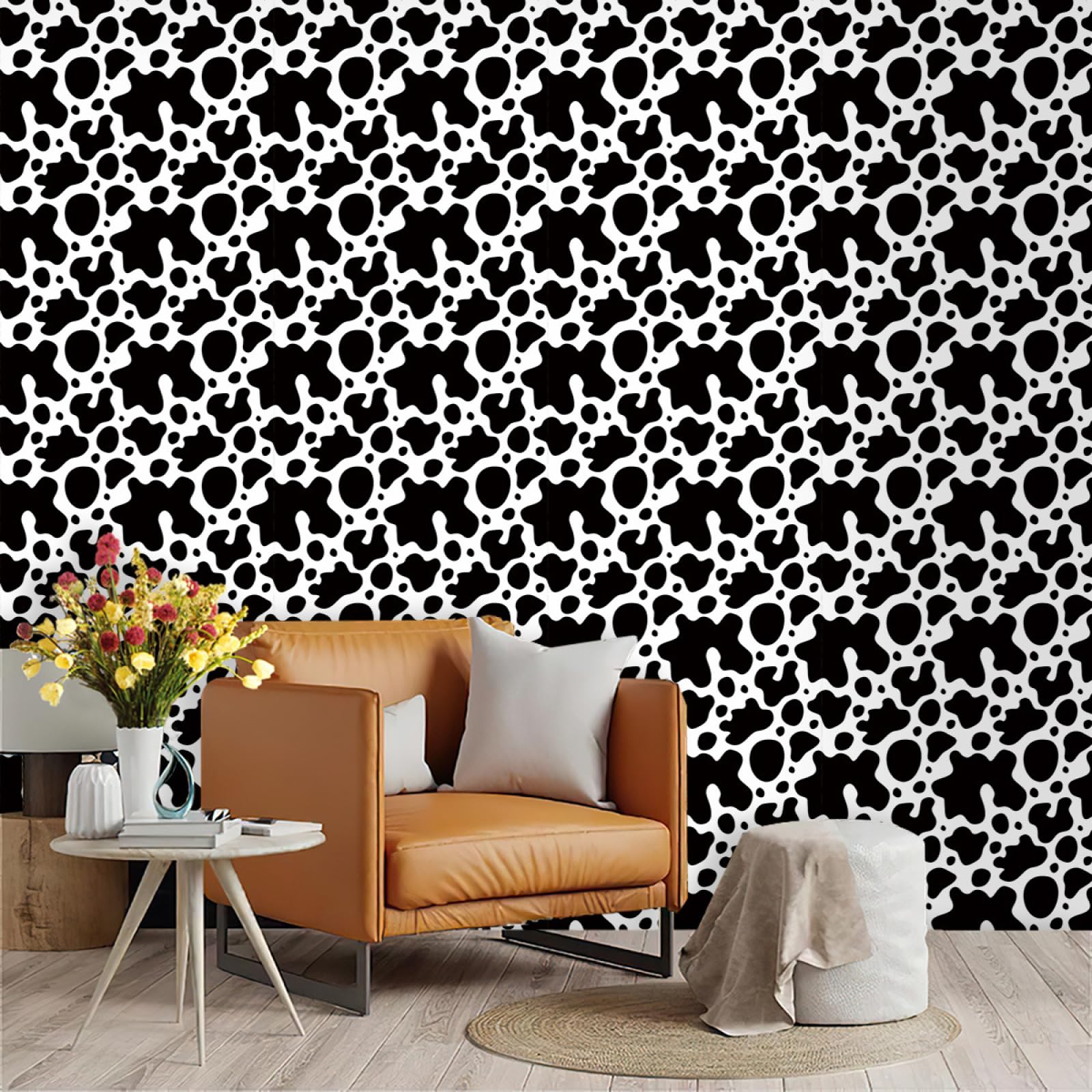 Wallpaper Black Abstraction Peel and Stick Self Adhesive Wallpaper for Living Room Waterproof Vinyl, Art Deco Thicken Sticky Back Plastic Removable