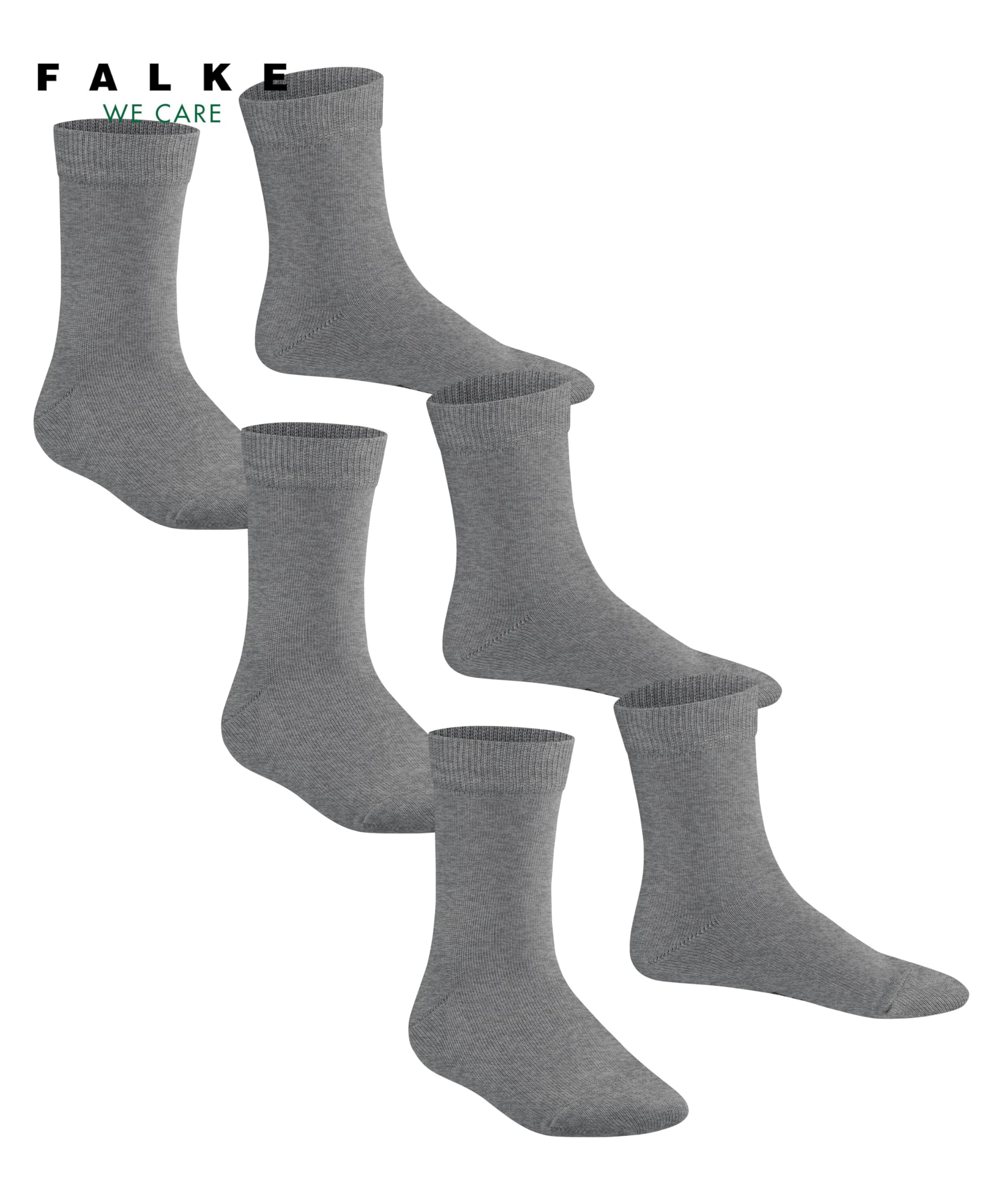 FALKE unisex niños Family 3-Pack calcetines transpirable algodón resistente extra suave en la piel costura plana en la puntera para la vida cotidiana escuela multipack 3 pares