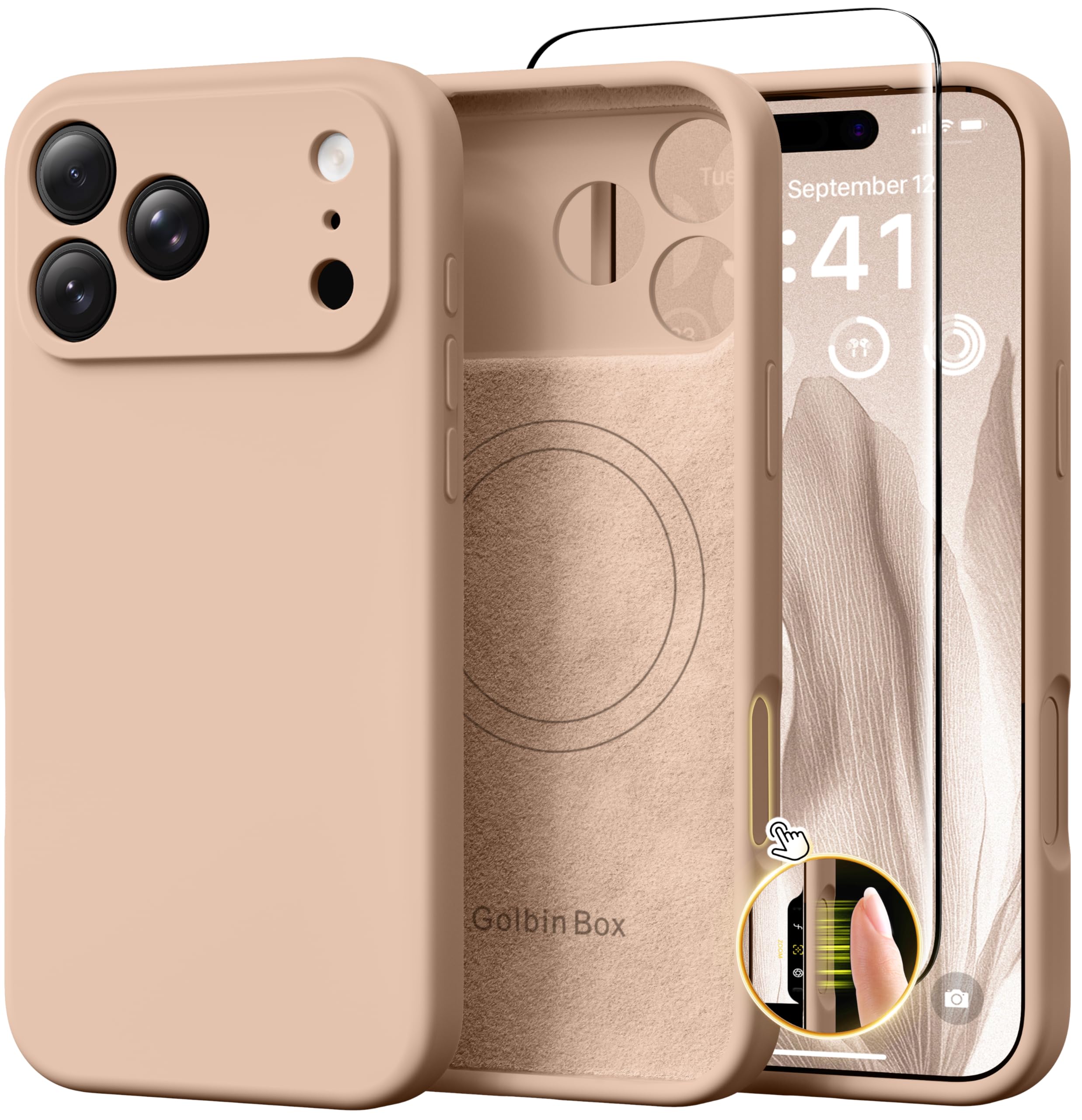 GolbinBox Magnetic for iPhone 18 Pro Max Case/17 Pro Max Case, Nude Taupe