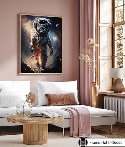 Miniatura 6 de Poster Master Póster espacial y de la NASA  Gato en un traje espacial  Arte de astronauta  Regalo para niños, niñas y entusiastas del espacio