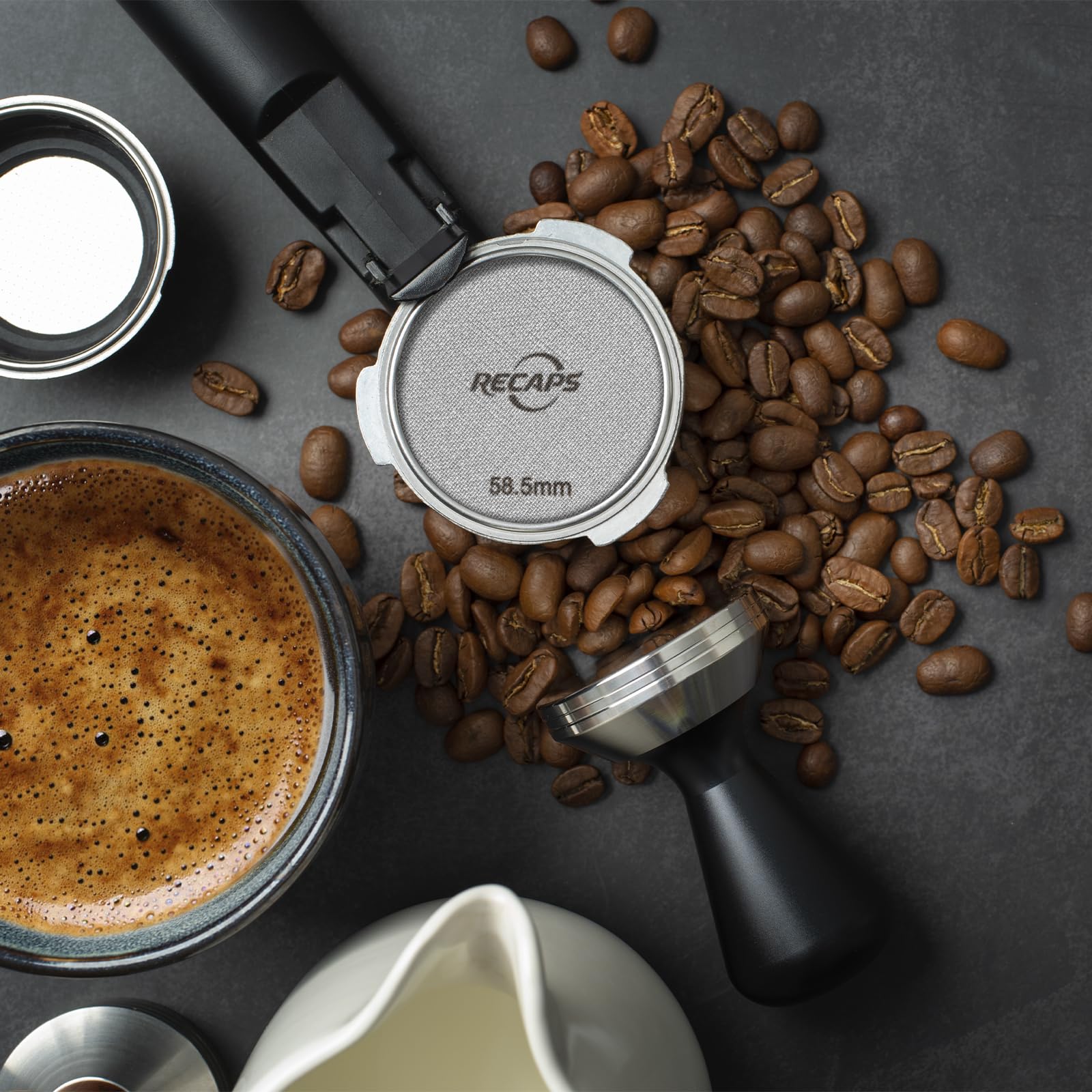 Schermo a disco da 58,5 mm, per portafiltro da 58,5 mm, spessore 1,7 mm, in acciaio inox 316L, 150 µm, filtro per caffè, schermo inferiore per doccia