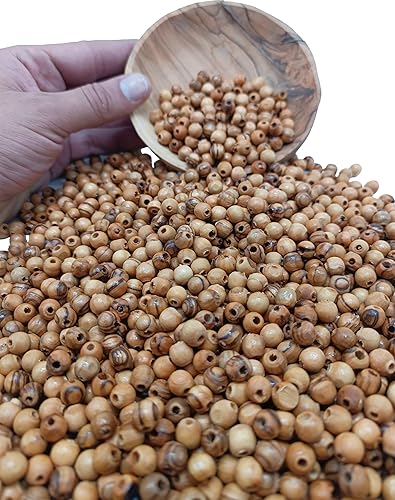 Miniatura 4 de Cuentas de madera de olivo de Jerusalén de 0.276in haciendo un rosario (500 cuentas) con certificado Zuluf, cuentas de madera para manualidades,
