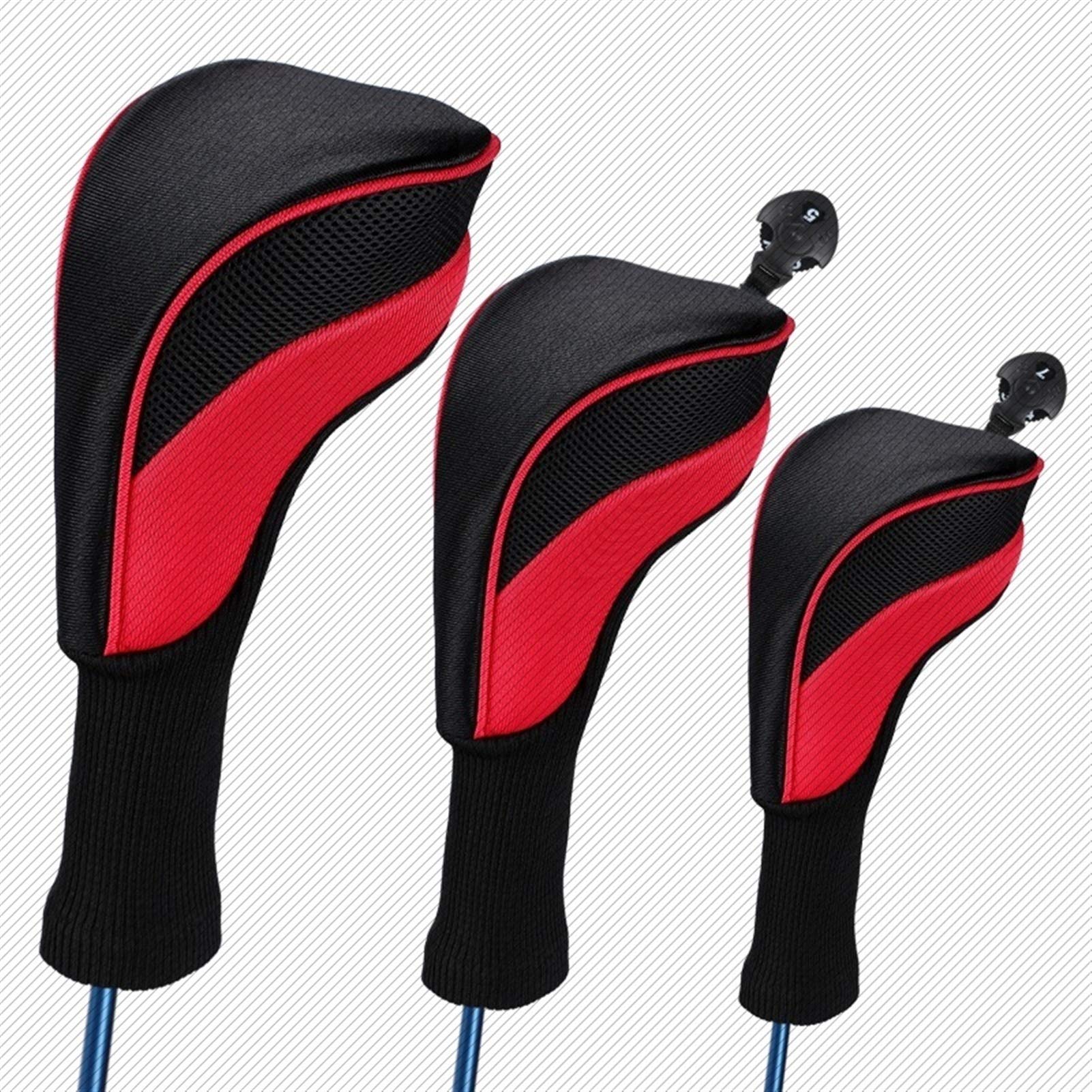 Golf SchläGerkopfhüLlen Golfclubabdeckung Golfholz-dreiteilige gestrickte Gewebekopfschutzdeckel können angepasst Werden Golf Eisen deckt