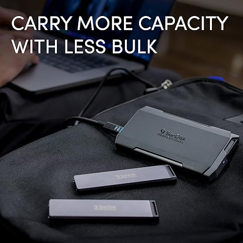 Miniatura 4 de SanDisk Professional Transporte PRO-Blade de 4 TB - SSD NVMe portátil y modular, hasta 2000 MBs, USB-C, USB 3.2 gen 2x2, unidad de estado sólido -