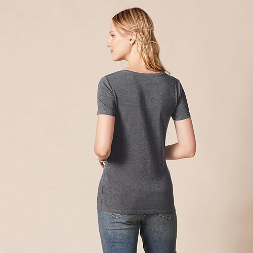 Vista 95 de Yaxa Essentials Women's Regular-Fit Short-Sleeve Crewneck T-Shirt